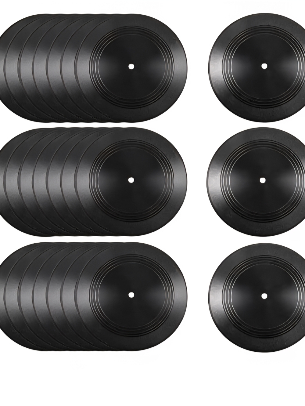 48 Black Vinyl Record Lot 2 Sets of Vintage Style Records..for Decor..brand New